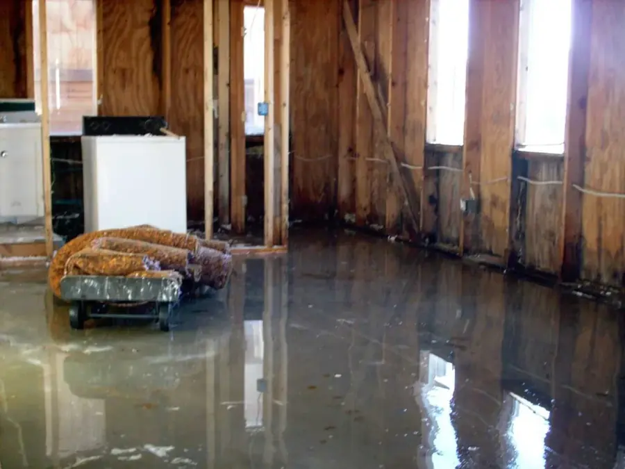 Air movers drying a desert home interior in a Coachella Valley home