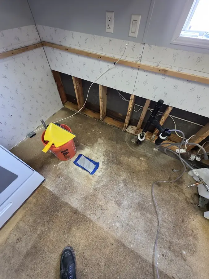 Flooring cleared for drying in a Coachella Valley home